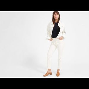 Everlane Kick-Crop White Jeans